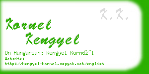 kornel kengyel business card